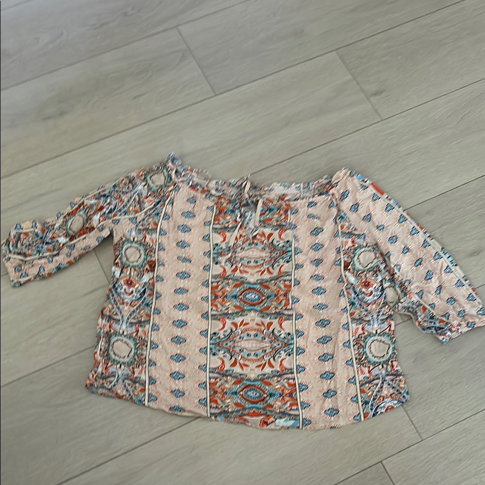 Bohemian Print Off-Shoulder Top